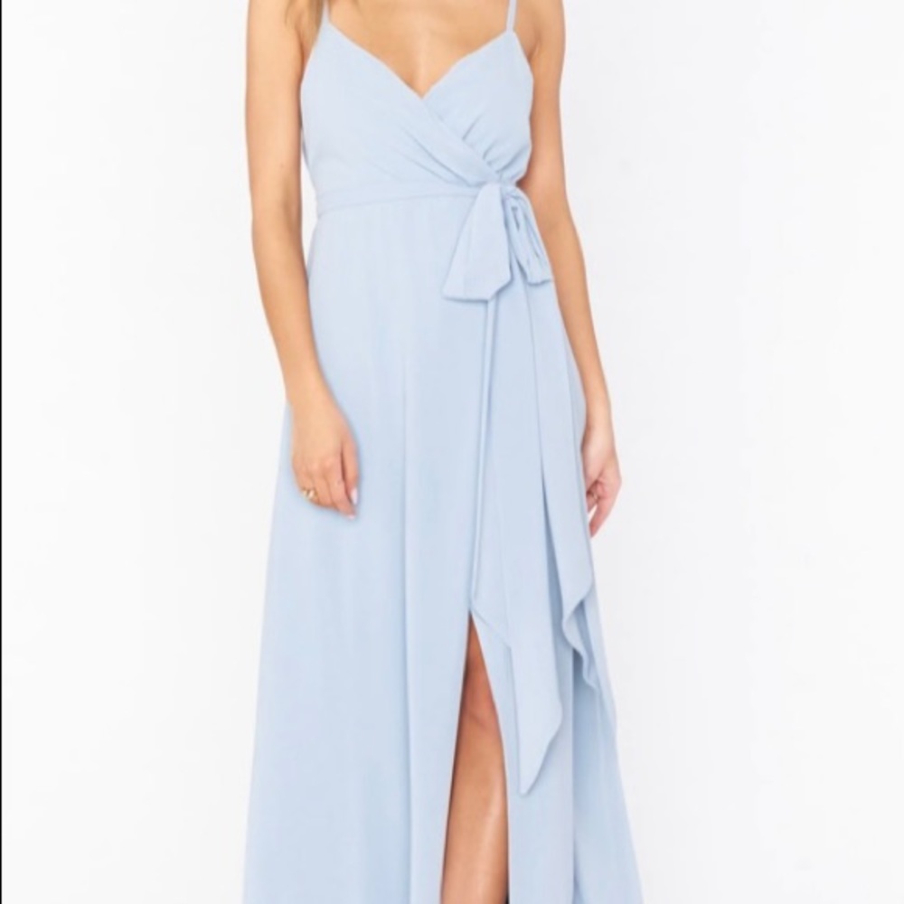 Show Me Your Mumu - Steel Blue Chiffon Bridesmaid Dress
